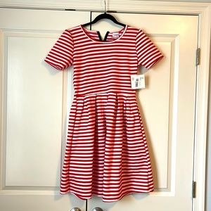 LuLaRoe Amelia Red & White Stripe Dress